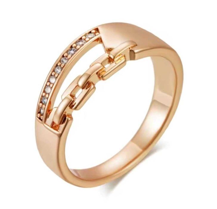 GR109, inel placat aur 14k,nou/marcat,unisex, zirconii albe,deosebit