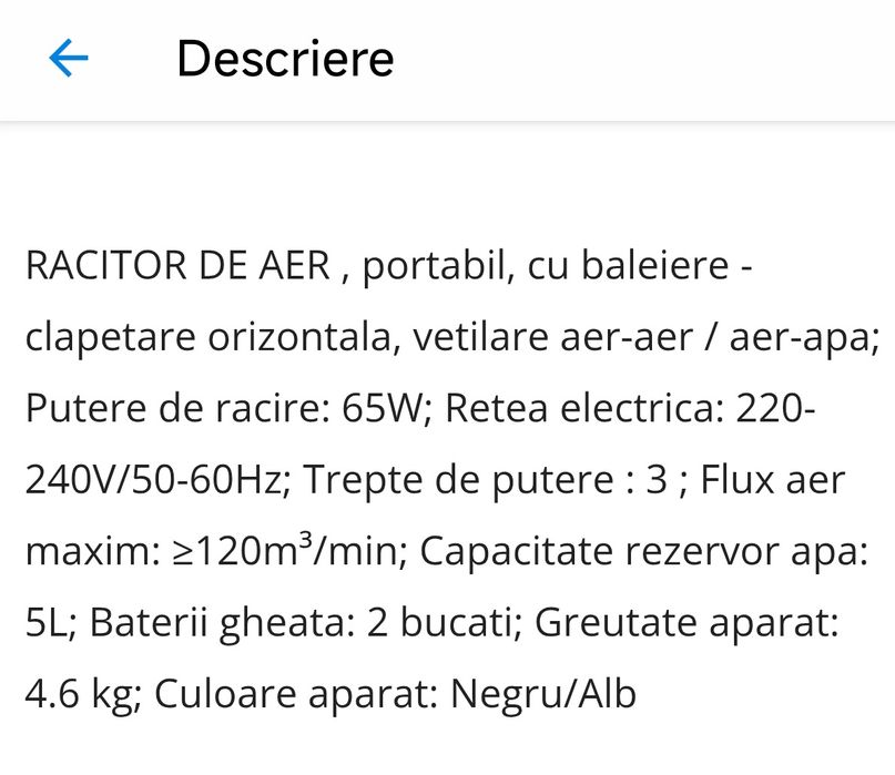 Vând răcitor aer portabil Hyundai