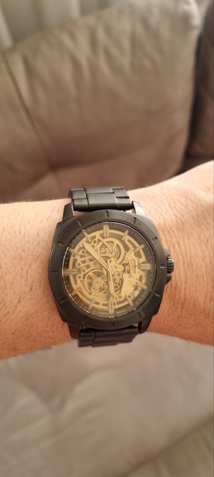 Автоматичен часовник Fossil с видим механизъм,
