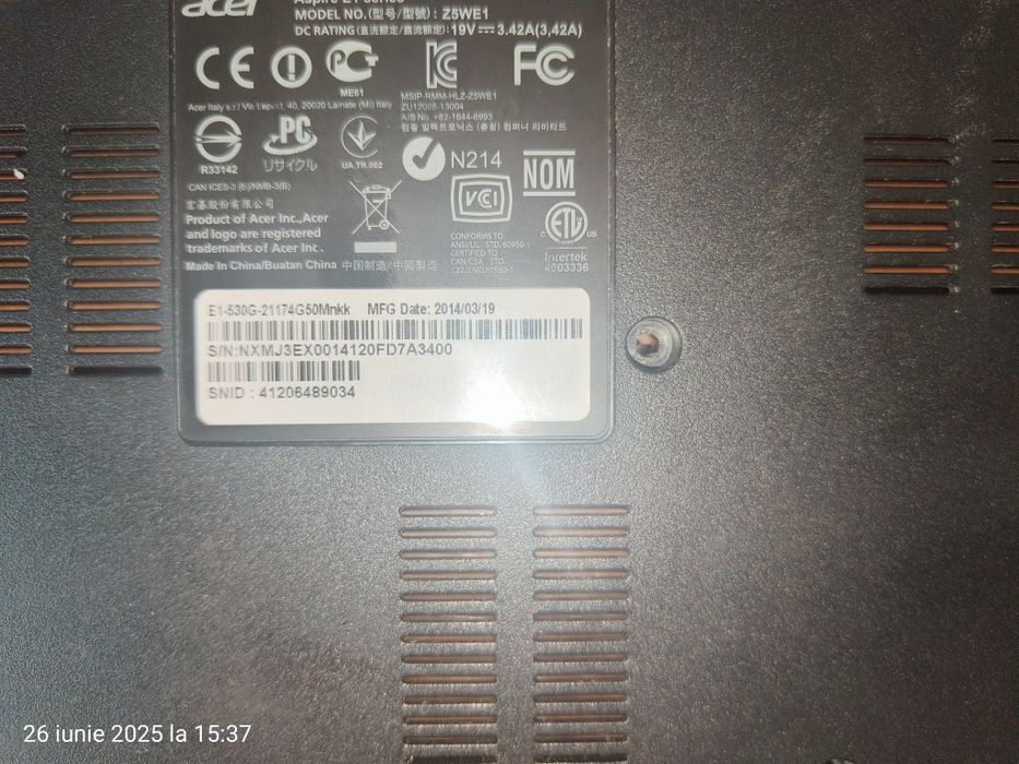 Vând placă de bază Acer Aspire E1-530G