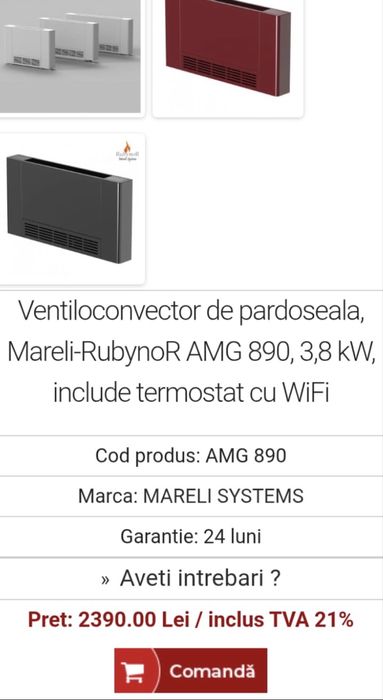 Ventiloconvector Marelli Rubynor