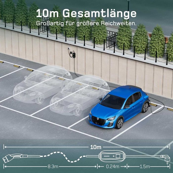 Statie mobila incarcare EV 10m cu 3,68kw, 220V 16A, REDUS de la 980RON