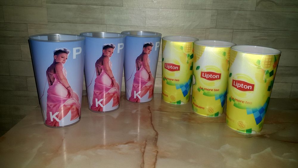 pahare plastic Coca Cola-Pepsi-Lipton-Pink
