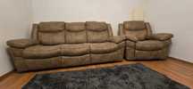 MOBEXPERT Set canapea si fotoliu ALBANY - recliner electric