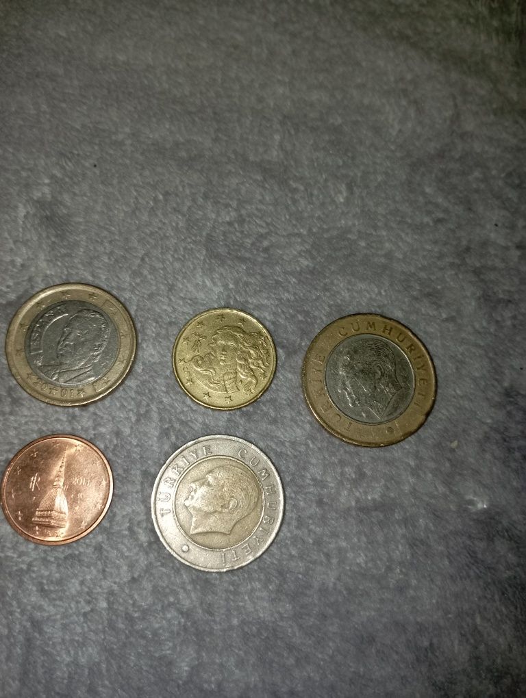 Monede vechi,euro și monede turcești