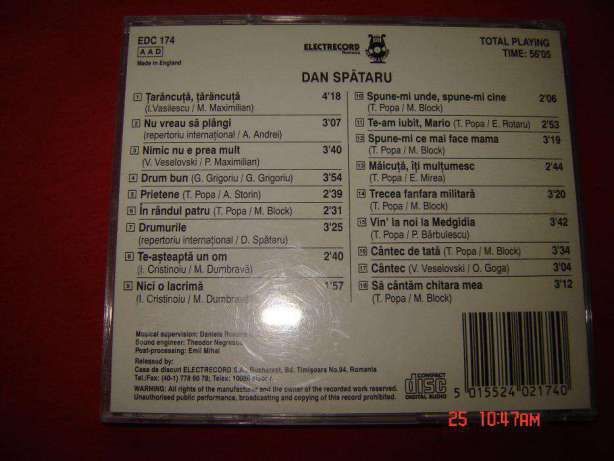 Cd audio Dan Spataru Original cu autograf