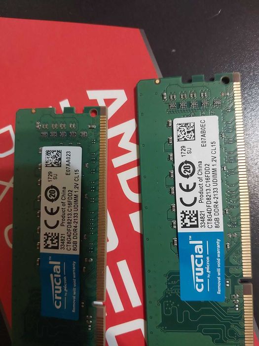 16GB (2x8) DDR4 Crucial. 2133Mhz, CL15