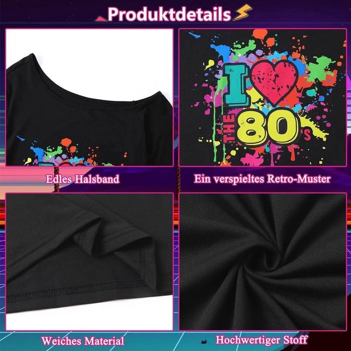 Costum anii 80, cu accesorii, xl, Halloween