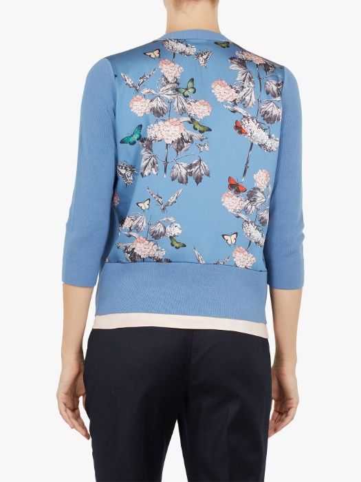 TED BAKER Cardigan Maneci 3/4 Dungi Lana Matase Original UK Oferta
