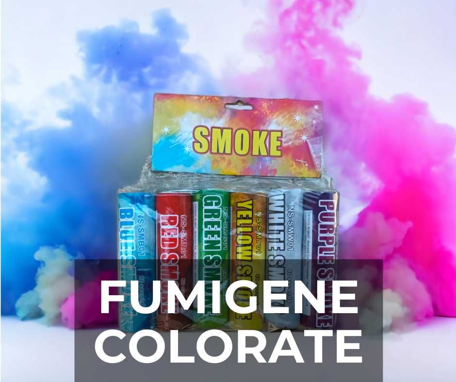 Fumigene, Gender Reaveal, baterii artificii cu fum de zi, torte