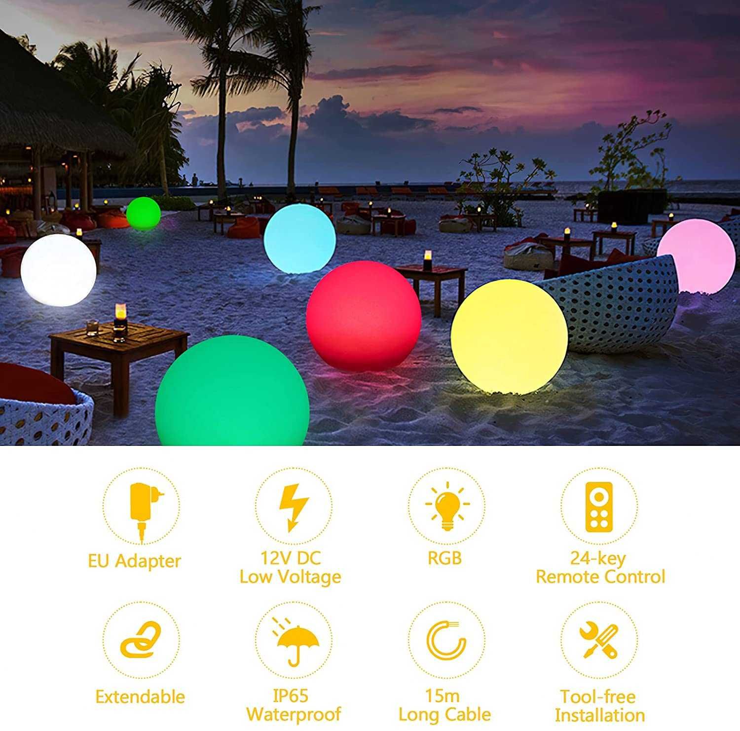 Set Lumini lampa RGB de exterior cu telecomanda pentru gradina gazon