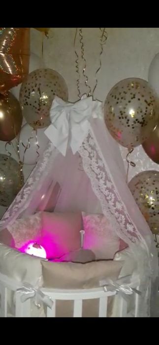 Тюлевая накидка на детскую кровать