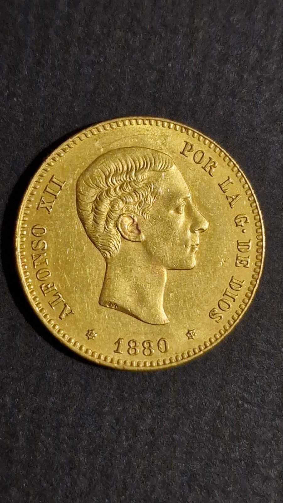 Златна монета Испания 20 , 25 песети Алфонсо XII ,100 реала Изабел II