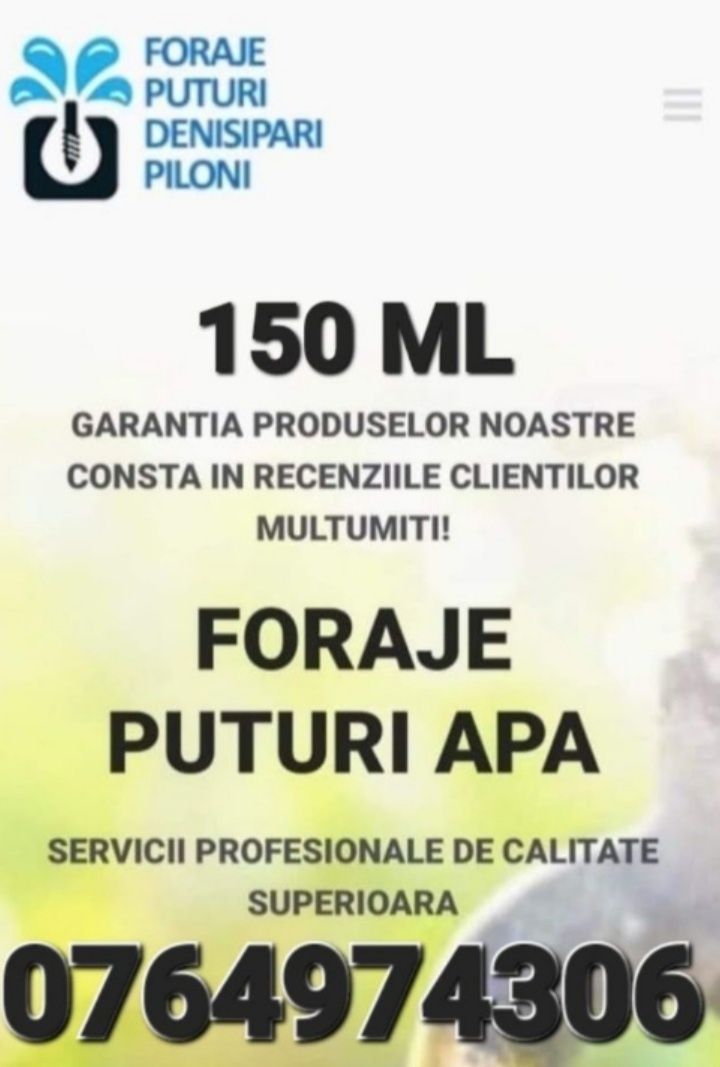 Foraje Puturi Apa, Denisipari, Adanciri.