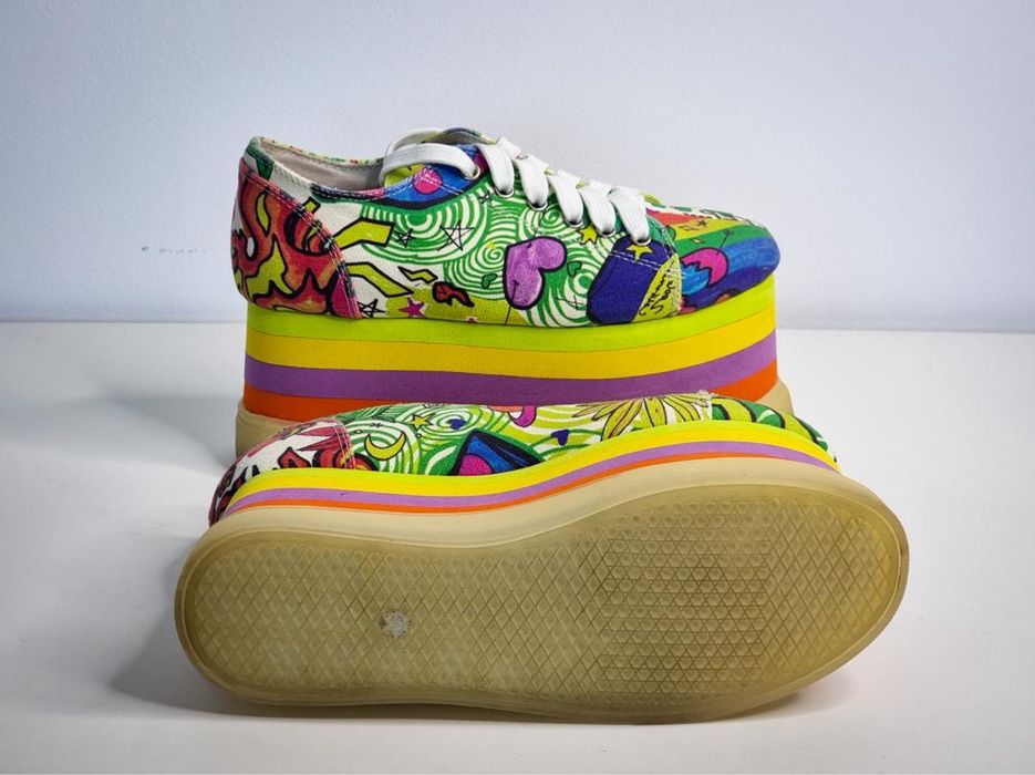 Tenisi cu platforma multicolora marimea 36 tip festival