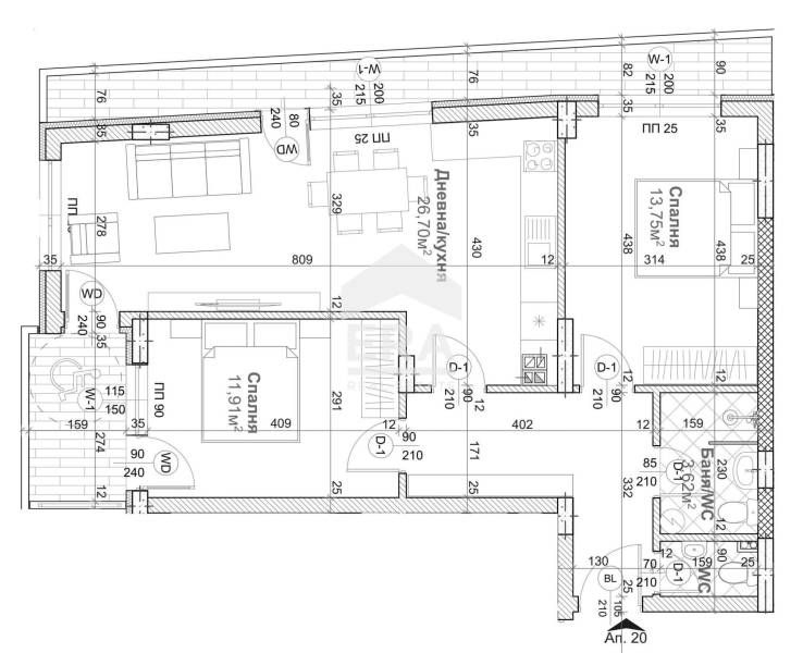Продава се Тристаен апартамент в Варна, Левски - 113 кв.м за 1562 €/кв.м - Снимка #6