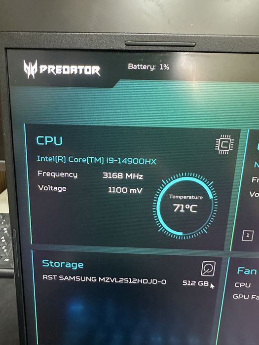 acer predator i9-14900HS 32/512gb RTX 4060