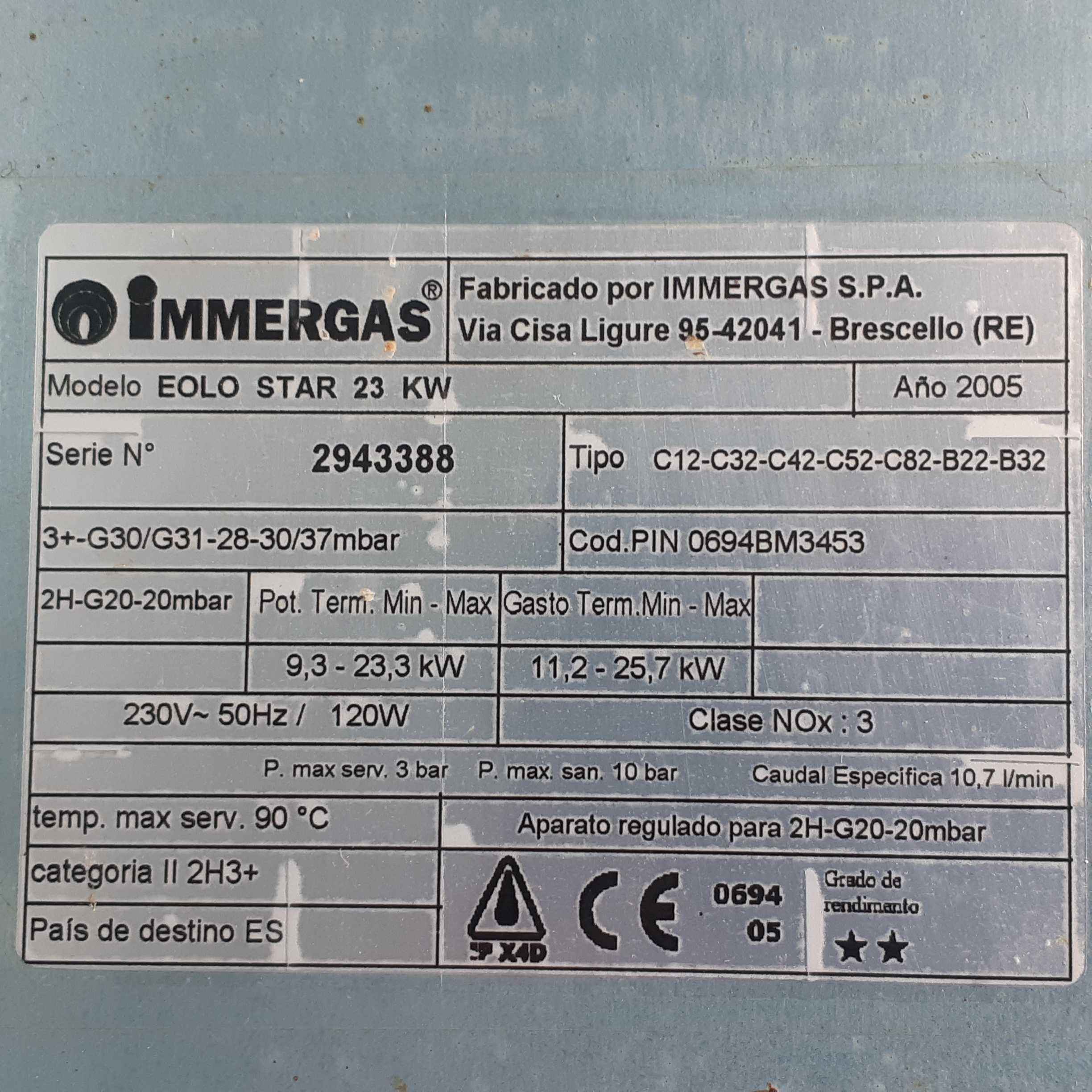 Piese de schimb  centrala IMMERGAS EOLO STAR 23 KW.