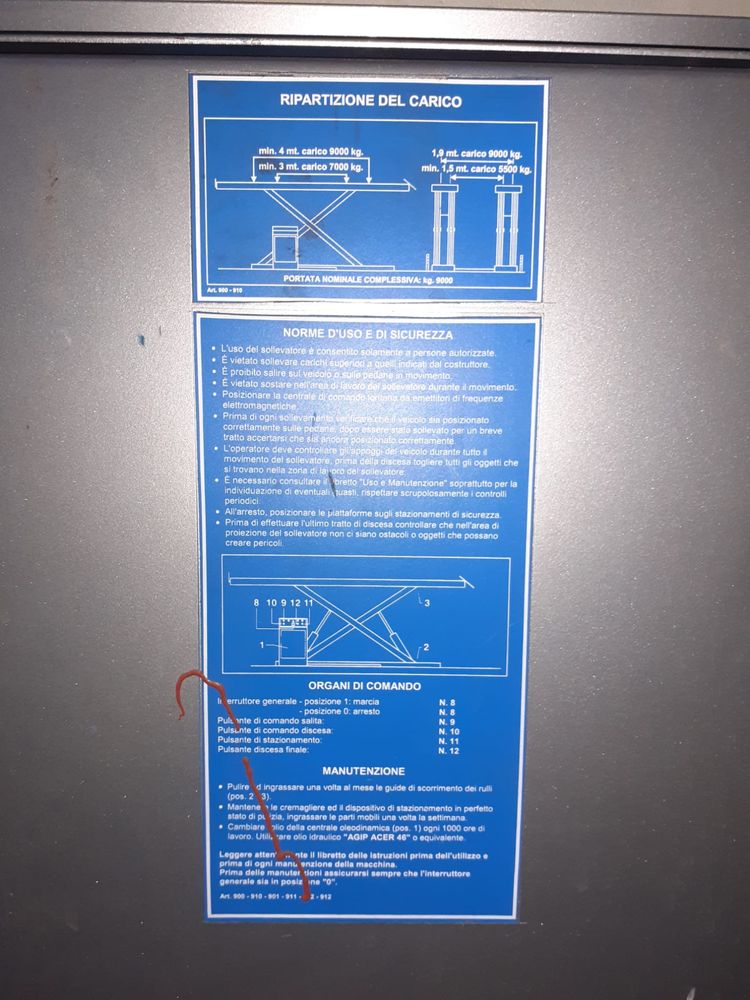 Elevator foarfeca pentru camioane 9000.kg