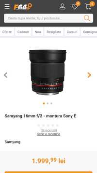 Samyang 16mm F2.0 ED AS UMC CS Lens - Sony E-Mount