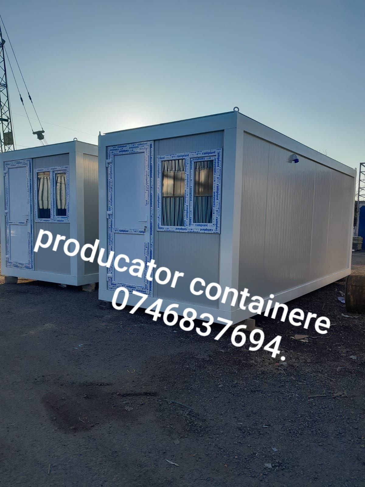 Vand container modular pentru birou șantier,  vestiar, grup sanitar