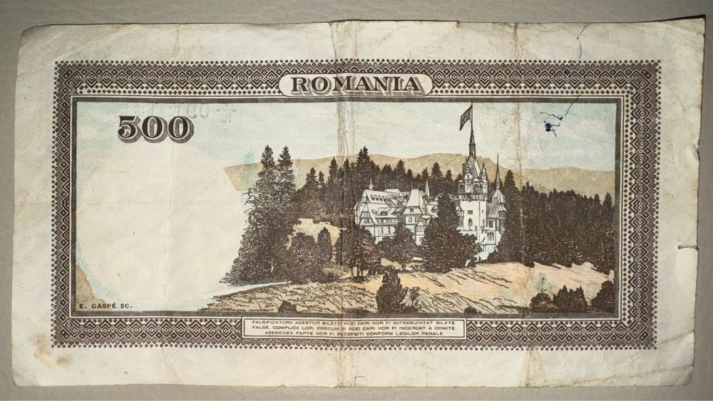 Vand Bancnota Regalista 500 lei Romania Mare 1942