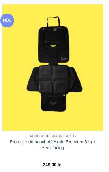 Scaun auto axkid one plus 2+oglinda+protecție banchetă Axkid Premium