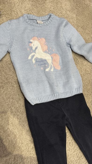 Сет за момиченце клин okaidi 104 блузка с еднорог на waikiki 110