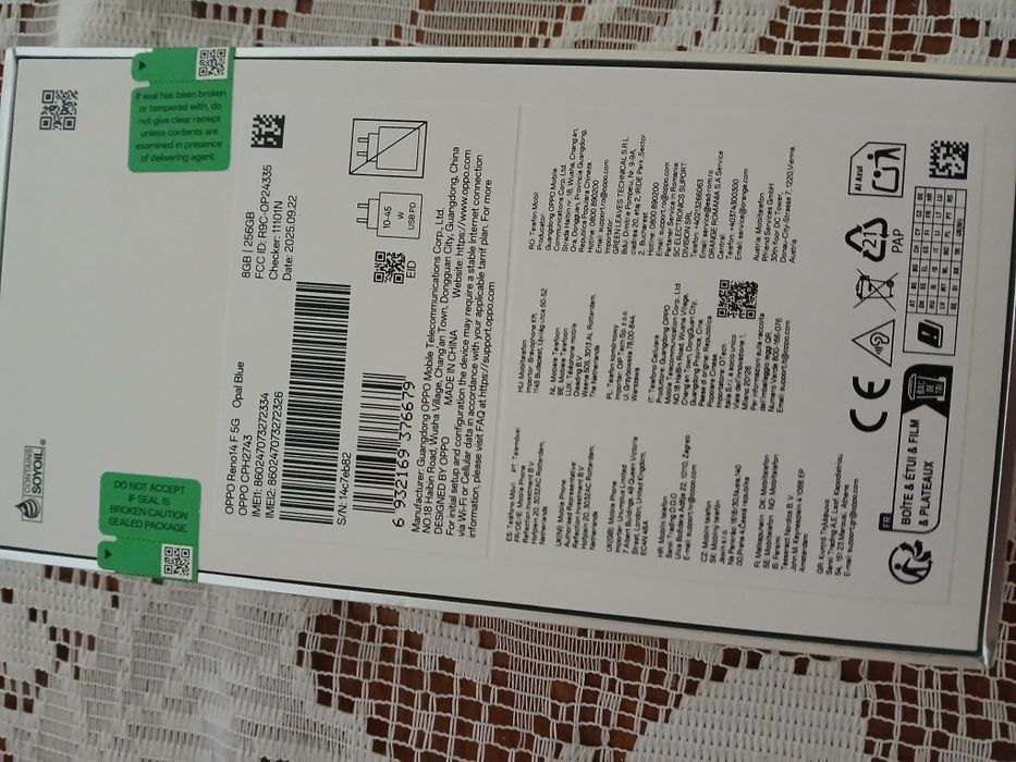 Vând telefon oppo reno 14 f nou cu factura