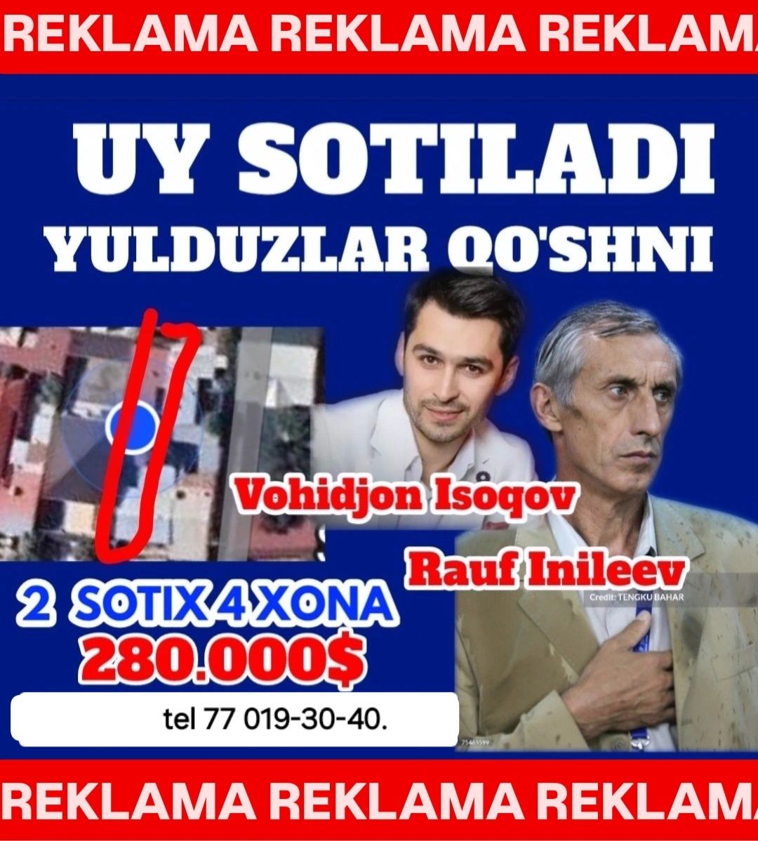 Uy sotiladi yulduzlar qoshni