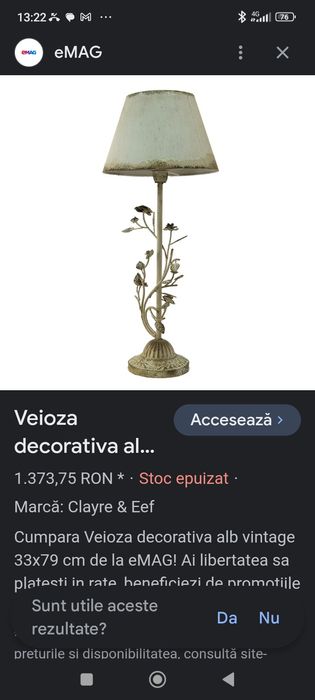 2 lămpi vechi noptieră cu flori