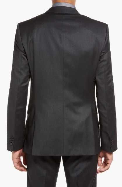 Sacou blazer slim 50 L premium Andrews lana super 130's gri inchis