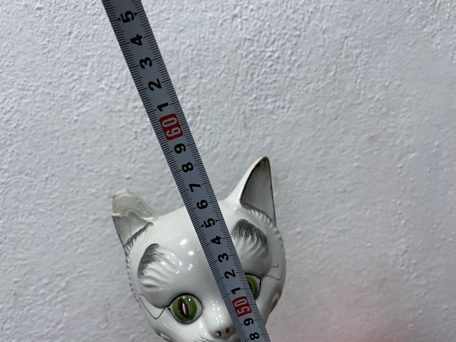 Италианска порцеланова котка с цветя  60 см