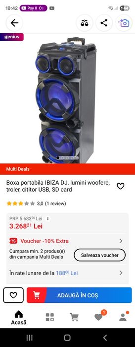Boxa +tableta  schimb sau vand