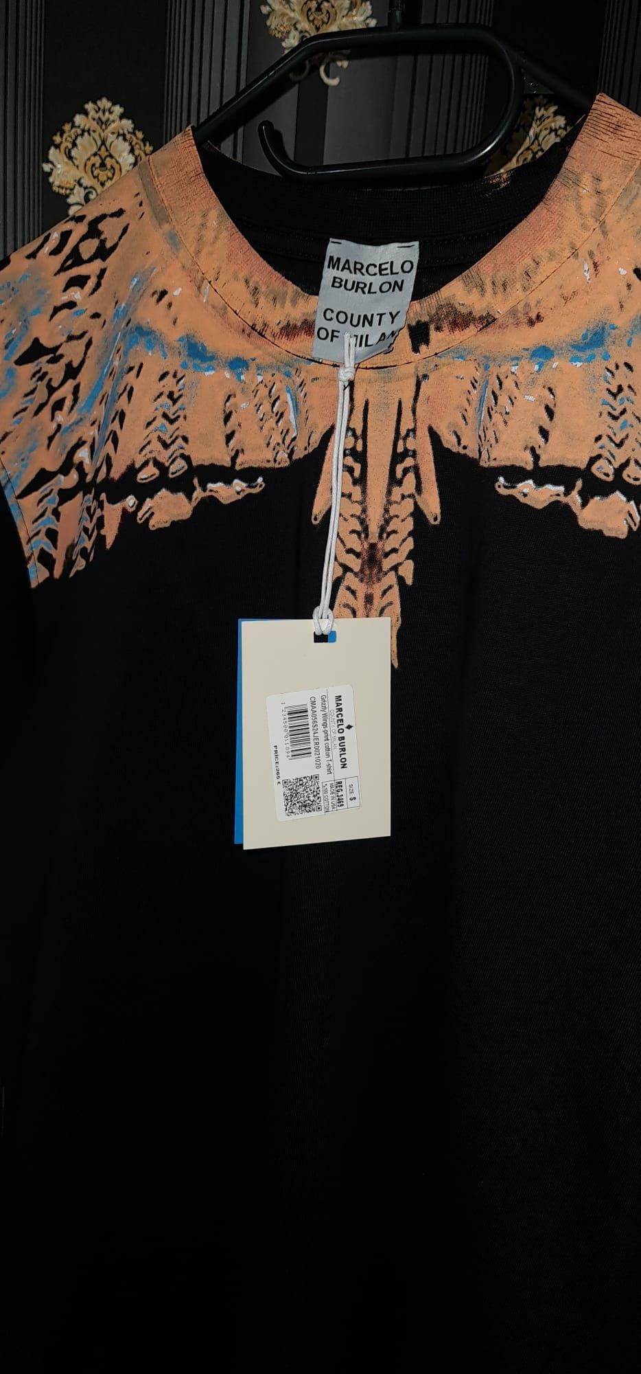 Tricou negru x alb Marcelo Burlon qr