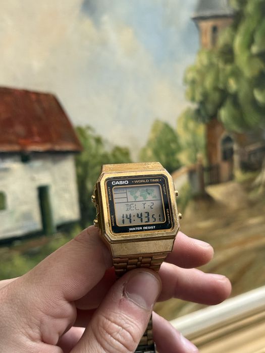 Casio A500W worldtime analog digital ceas
