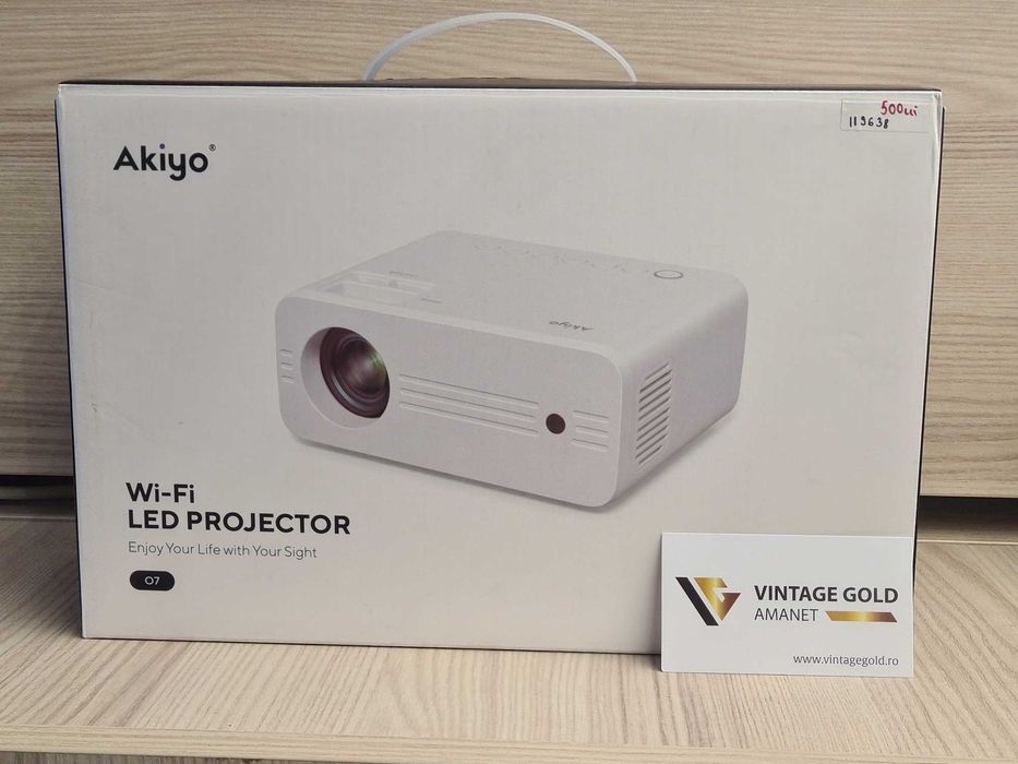Videoproiector AKIYO O7, Full HD 1080P - Amanet Vintage Gold Tg Frumos