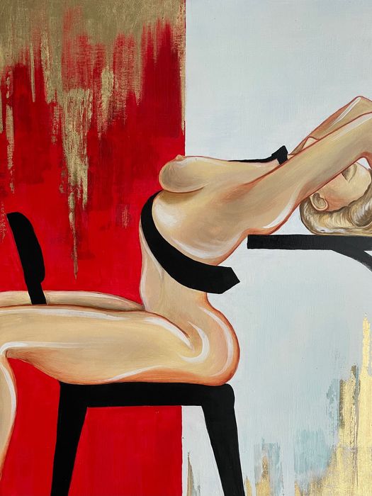 Интериорна картина, акрил върху платно