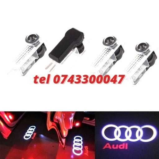 Set Lampi Led Holograme Proiectoare Logo Portiera Audi A3 A4 A5 A6 Q3