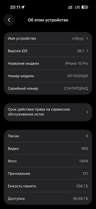 iPhone 15 Pro 256GB (Б/У) каробки нет