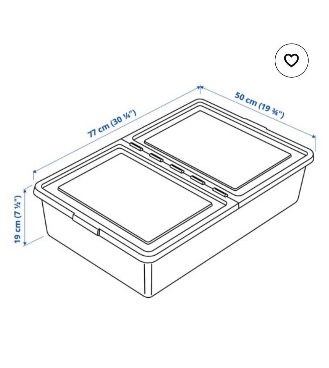 Кутия с капак Ikea 55 литра, бебешка вана