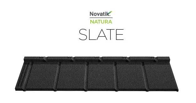 Композитная черепица Novatik Natura Slate Dark Moon (Чёрный)