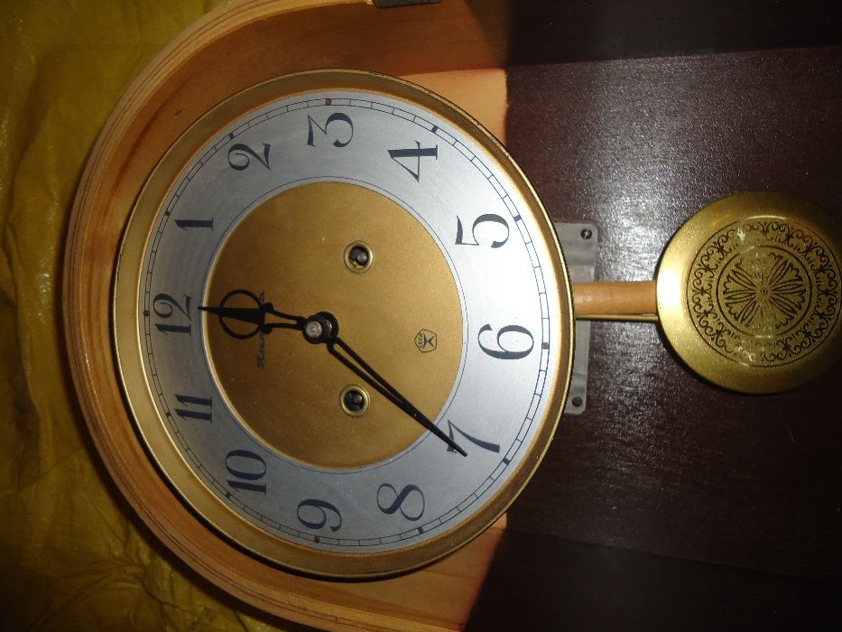 Часы Большие Старинные Янтарь Настенные с 2-мя ключами Двойной Бой