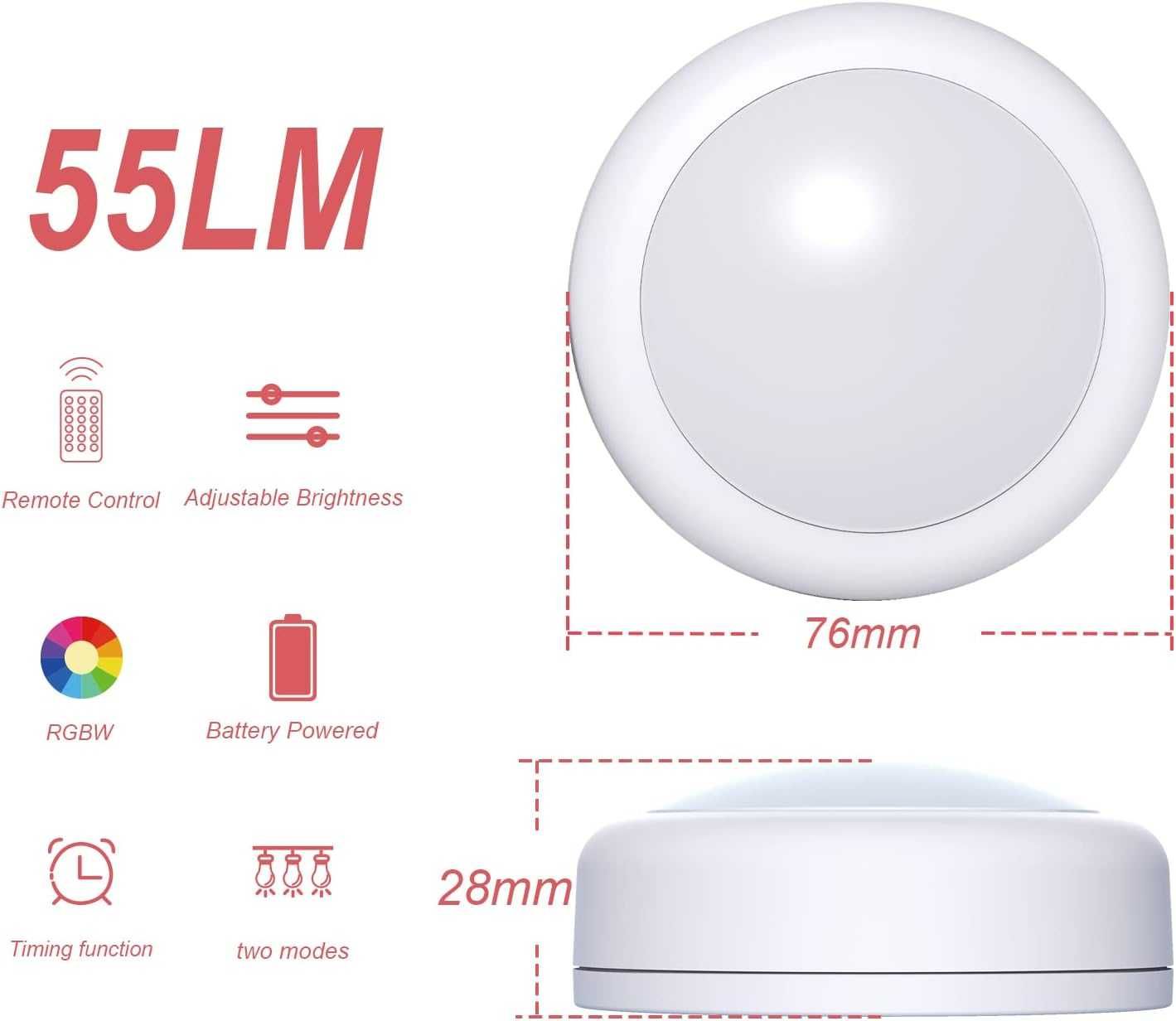 НОВИ! RGB LED осветление за шкафове с дистанционно, 6 бр/к-кт