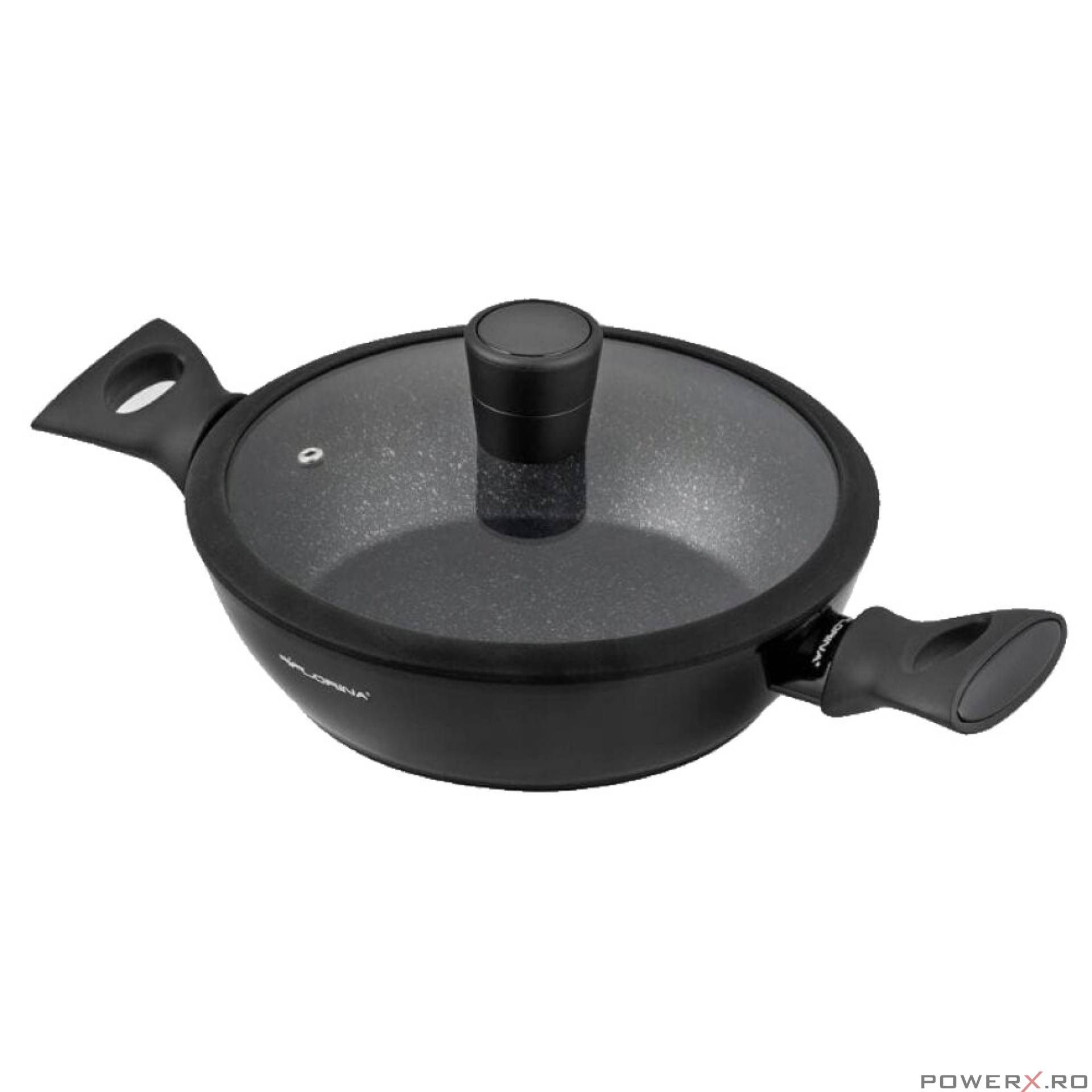 Oala cu capac din aluminiu, cu invelis antiaderent, 24cm, 2.5l,