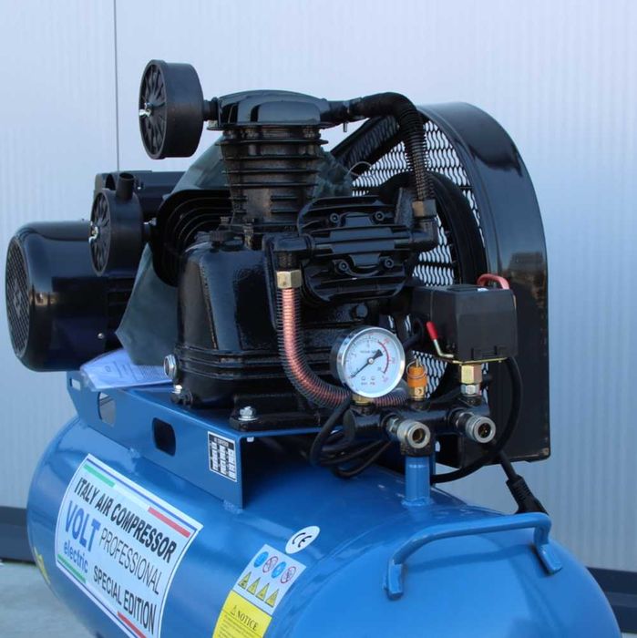 Компресор за въздух с обем на съда 100L-реални 12.5bar с три глави