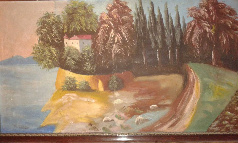 pictura in ulei pe panza, tablou vechi cu semnatura
