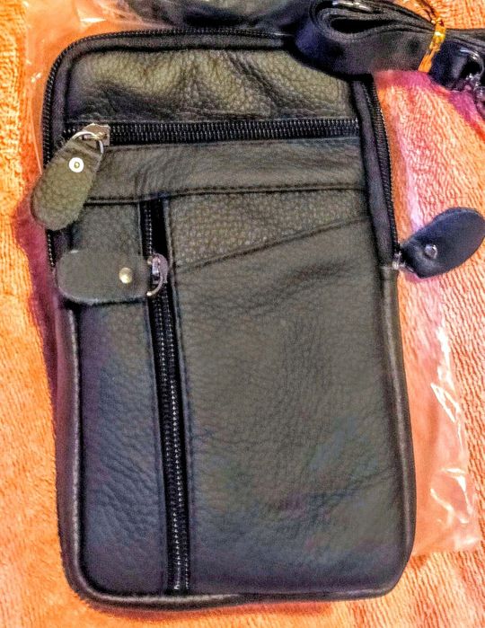 Чантичка 2 модела  , черна от естествена кожа