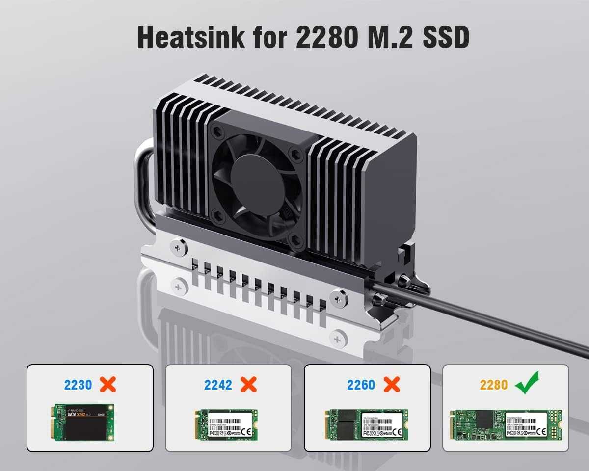 Răcitor Cooler SSD M.2 2280,ventilator EL-80X PWM+radiator PCIe NVMe