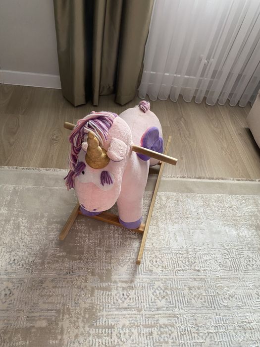 Единорог качалка розовая